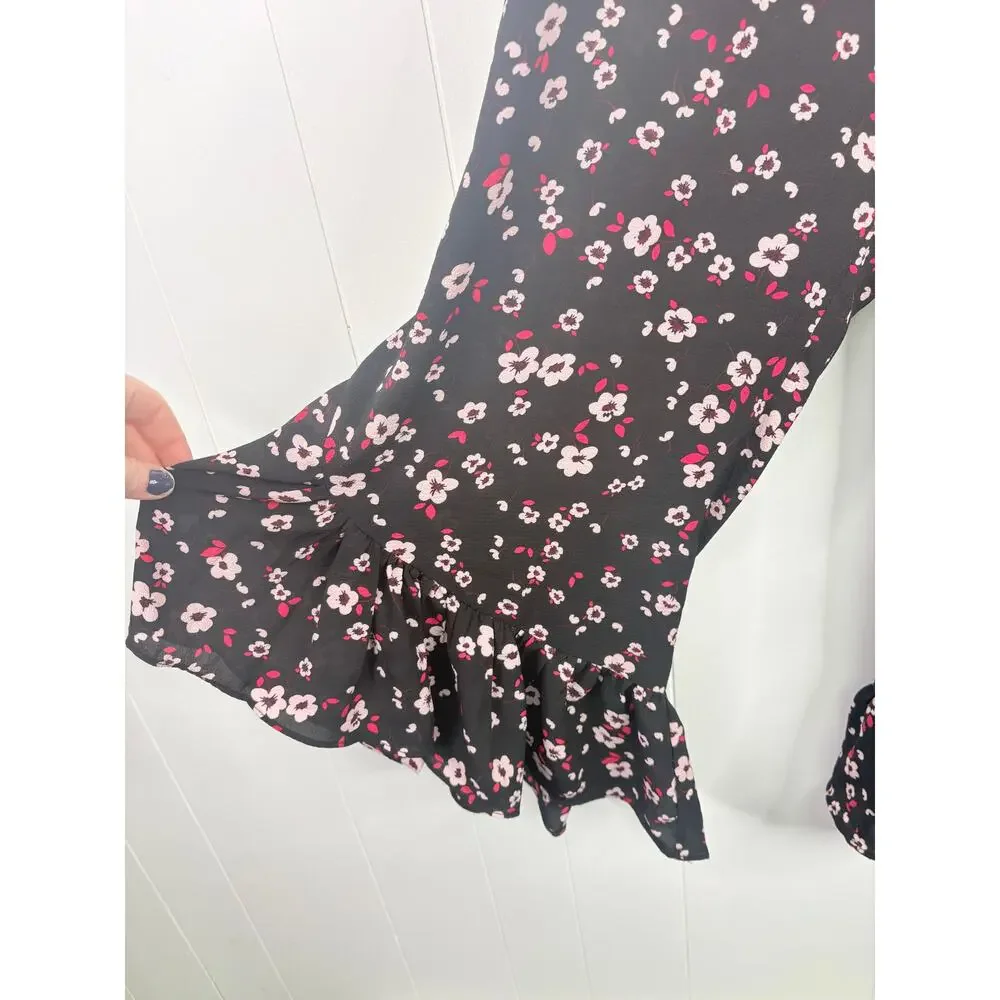 NWT Lulus Floral 2 Piece Set Large Off Shoulder Crop Top Ruffle Culottes - Picture 13 of 15